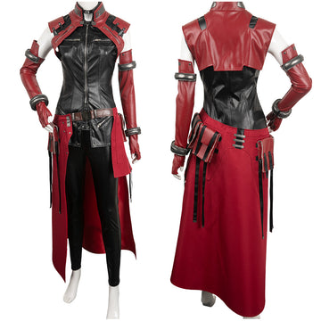 Game Final Fantasy VII Remake Aerith Gainsborough Women Red Suit Cosplay Costume Outfits Halloween Carnival Suit